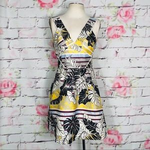 A Line metallic fit & flare dress backless